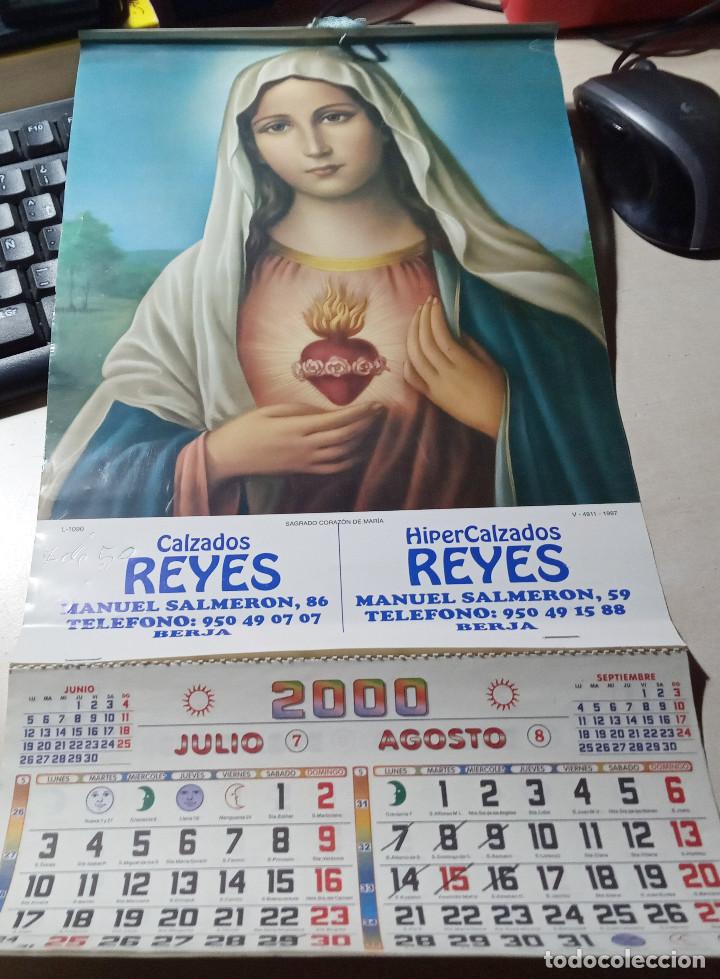 Coleccionismo calendarios: SAGRADO CORAZON DE MARIA CALENDARIO CALZADOS REYES BERJA ALMERIA 2000