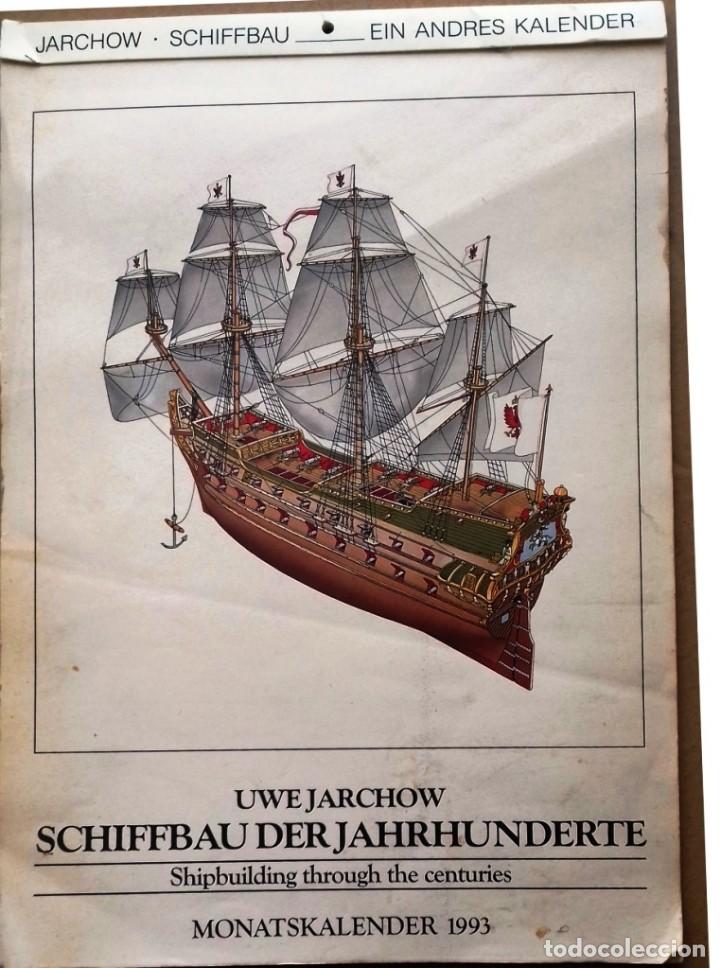 Coleccionismo Calendarios: Doce ilustraciones de veleros hist&oacute;ricos en un calendario holand&eacute;s