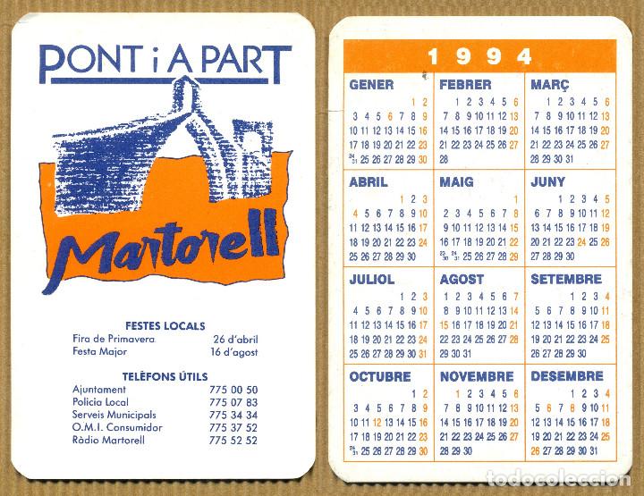 Coleccionismo Calendarios: CALENDARIO BOLSILLO PONT I A PART AJUNTAMENT MARTORELL 1994