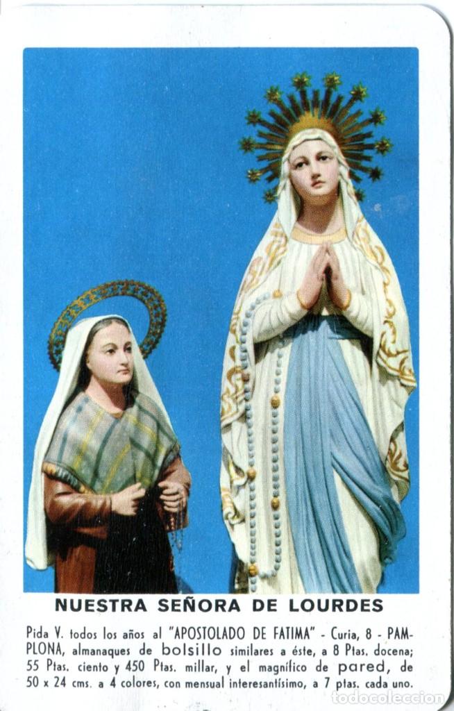 Coleccionismo calendarios: Calendario fournier nuestra se&ntilde;ora de lourdes a&ntilde;o 1958