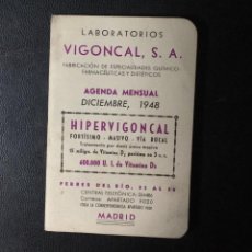 Coleccionismo Calendarios: LABORATORIOS VIGONCAL , MADRID , AGENDA MENSUAL 1948 , FARMACIA .. Lote 232197285