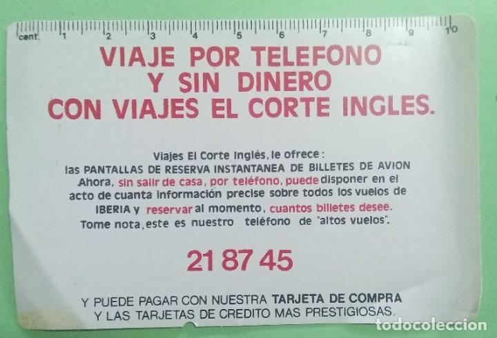 Colecionismo Calend&aacute;rios: CALENDARIO BOLSILLO VIAJES EL CORTE INGLES 1981 - T2