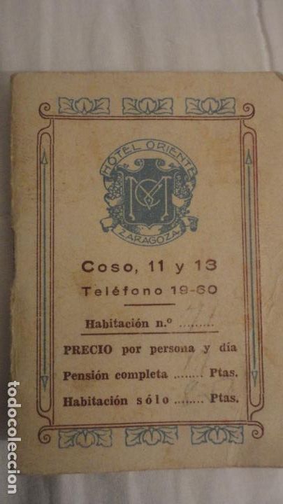 Coleccionismo Calendarios: ANTIGUO BEBE ALMANAQUE.HOTEL ORIENTE ZARAGOZA 1940.CELESTINO MARTIN.