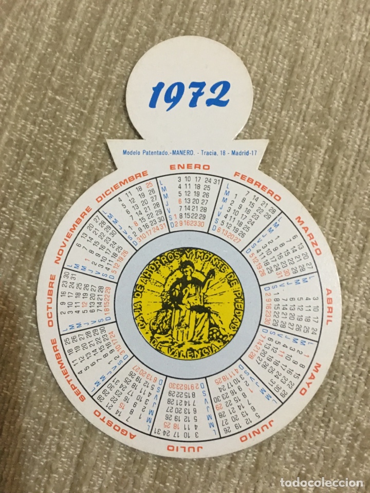 Coleccionismo Calendarios: Calendario 1972, caja valencia