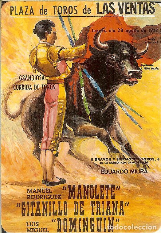 Coleccionismo Calendarios: CALENDARIO DE SERIE - 1990 - MP 101 - PLAZA DE TOROS DE LAS VENTAS - MANOLETE