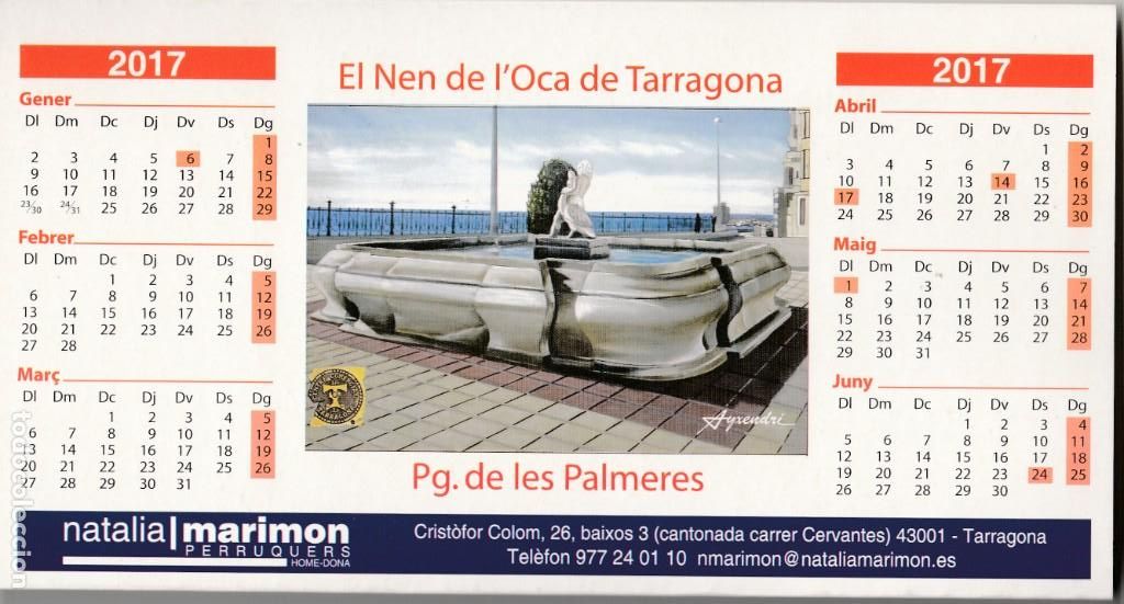 Coleccionismo Calendarios: CALENDARIO 2017 - SOBREMESA - MARIMON - PUBLICIDAD -PSG PALMERES / TORRE ESCIPIONS -TARRAGONA - FOTO