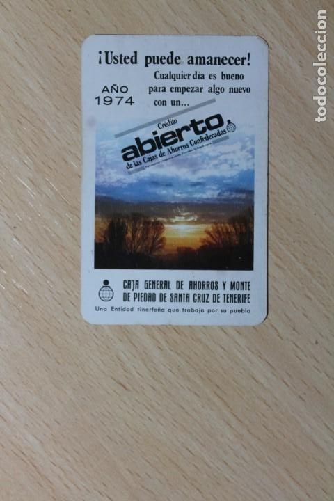 Collectables Calendars: CALENDARIO FOURNIER. A&Ntilde;O 1974. ES UN HF8. CAJA GENERAL DE AHORROS DE SANTA CRUZ DE TENERIFE.