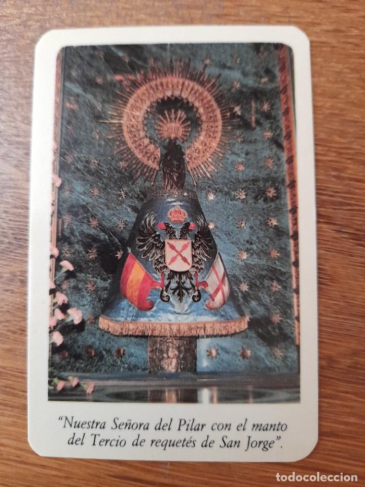 Coleccionismo Calendarios: Calendario de bolsillo Comuni&oacute;n Tradicionalista Virgen del Pilar con manto requet&eacute;s San Jorge 1989