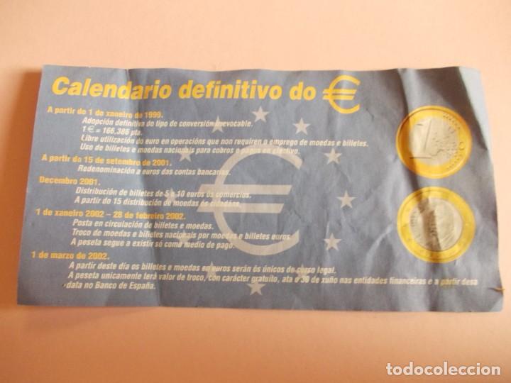 Coleccionismo calendarios: Folleto Calendario explicativo cambio a Euros reglas de conversi&oacute;n. Xunta de Galicia