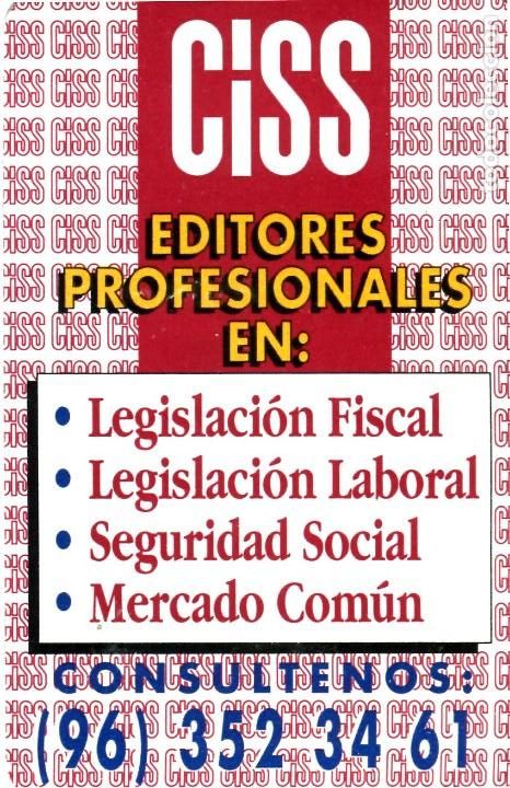 Coleccionismo calendarios: CALENDARIO DE H. FOURNIER ** CISS EDITORES ** VALENCIA - A&Ntilde;O 1991