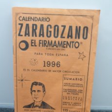 Coleccionismo Calendarios: CALENDARIO ZARAGOZANO EL FIRMAMENTO 1996.