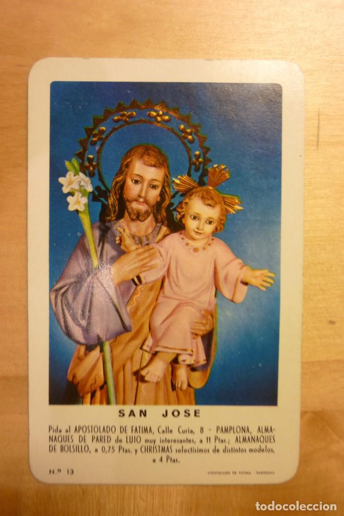 Coleccionismo Calendarios: Calendario San Jos&eacute; con el Ni&ntilde;o Apostolado de F&aacute;tima A&ntilde;o 1965 Heraclio Fournier Vitoria Almanaque