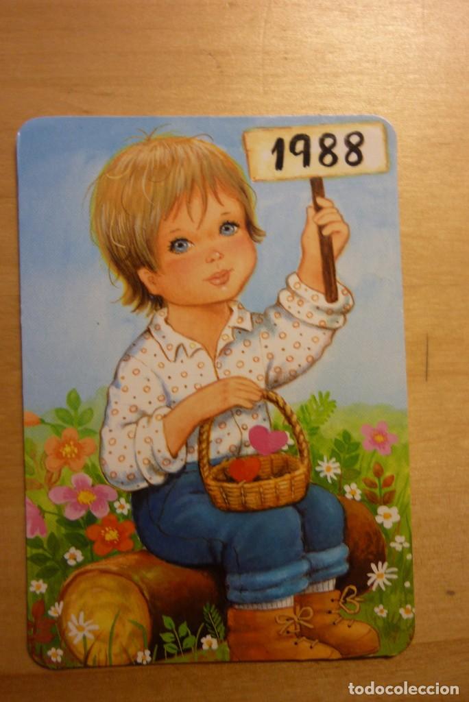 Sammeln von Kalendern: Calendario dibujo ni&ntilde;a cesto 1988 Confecciones Goyger R Goy Torrej&oacute;n de Ardoz Alcal&aacute; de Henares