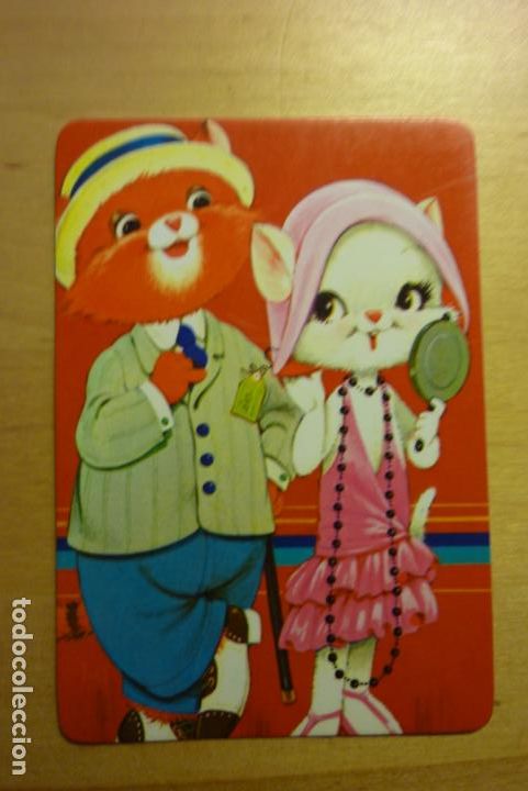 Sammeln von Kalendern: Calendario Dibujo pareja gatos humanizados 1986 Confecciones Goyger Alcal&aacute; de Henares