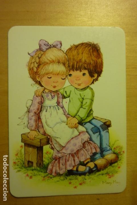 Collectables Calendars: Calendario Dibujo Pareja de ni&ntilde;os A&ntilde;o 1985 Club de f&uacute;tbol Los manchegos Madrid