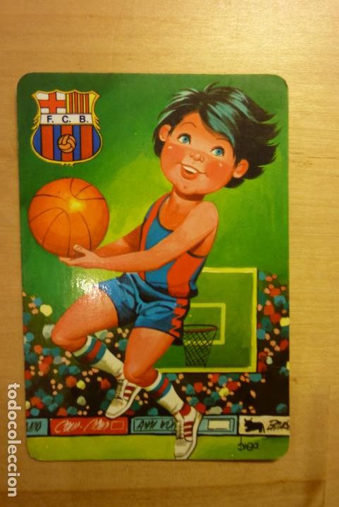 Collectionnisme Calendriers: Calendario Ni&ntilde;o jugador de baloncesto F&uacute;tbol Club Barcelona A&ntilde;o 1985 Caf&eacute; Bar Extremadura Alcal&aacute;