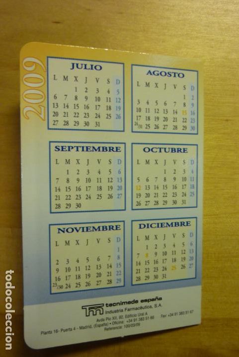 Coleccionismo calendarios: Calendario TecniGen A&ntilde;o 2009 Laboratorios farmac&eacute;uticos Tecnimede Espa&ntilde;a