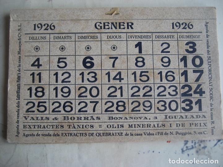 Coleccionismo calendarios: Igualada. 1926. 12 hojas Calendario de 23 x 14 cms. Valls & Borras.