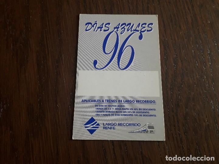 Coleccionismo Calendarios: calendario de publicidad, renfe dias azules a&ntilde;o 1996