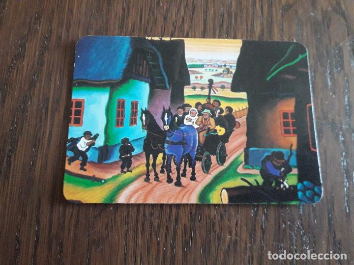 Coleccionismo Calendarios: calendario de serie, DLB 10417, dibujo carro lleno de gente tirado por caballos. a&ntilde;o 1985