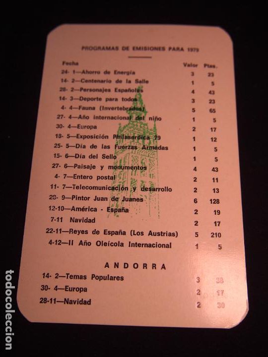 Coleccionismo Calendarios: CALENDARIO PROGRAMA DE EMISIONES FILATELICAS PARA 1979 FILATELIA GIRALDA