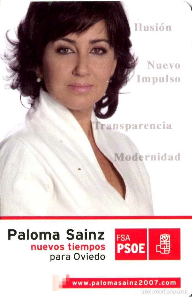 Colecionismo Calend&aacute;rios: CALENDARIO PUBLICITARIO POL&Iacute;TICO - 2007 - FSA - PSOE OVIEDO - PALOMA SAINZ