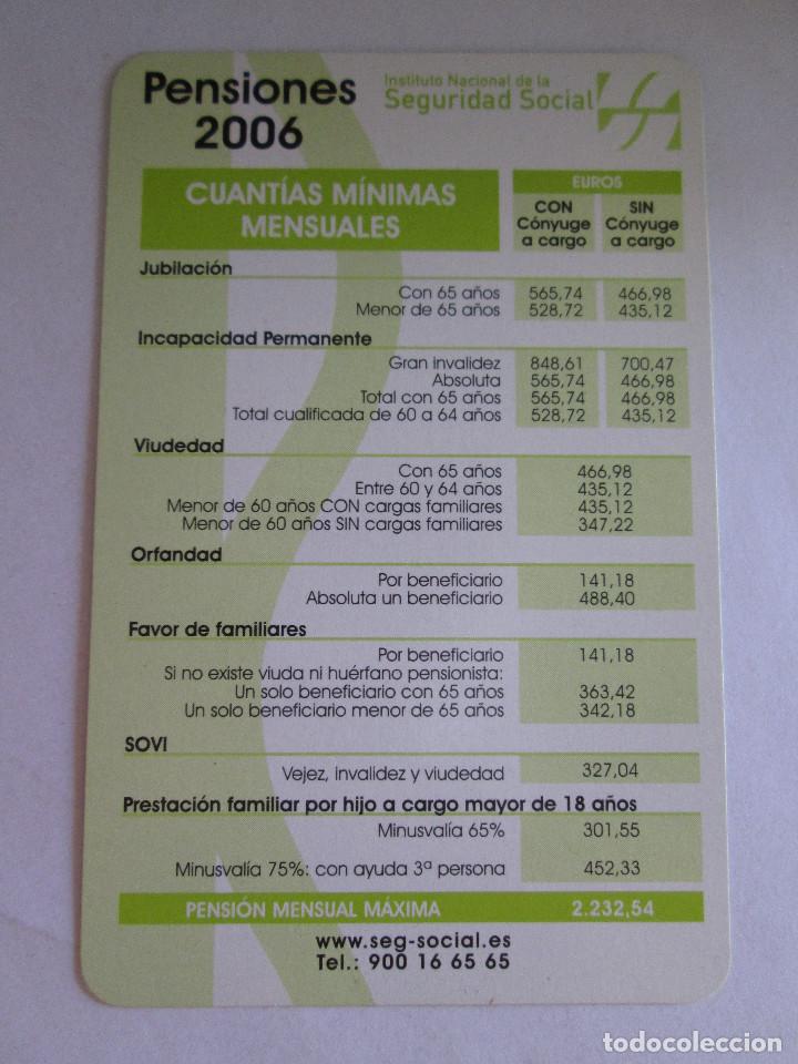 Coleccionismo calendarios: CALENDARIO DE BOLSILLO - - 2006 - SEGURIDAD SOCIAL - PENSIONES