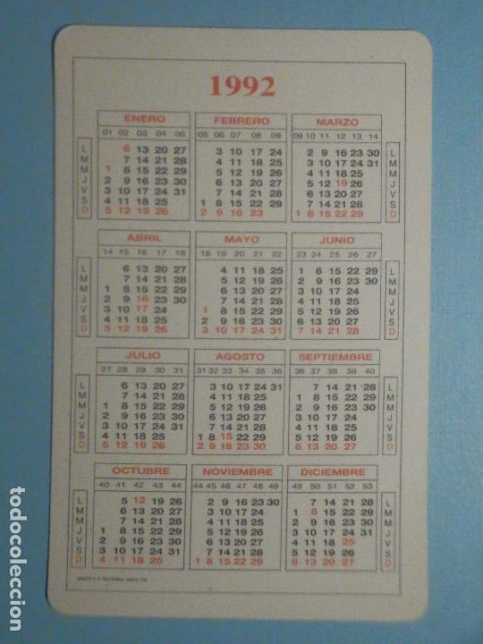 Coleccionismo calendarios: Calendario - Caja Postal Servired - 1992 - Foto 2