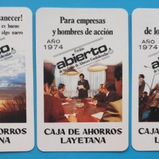 Coleccionismo Calendarios: CALENDARIO FOURNIER PUBLICIDAD CAJA DE AHORROS LAYETANA CRÉDITO ABIERTO 1974. Lote 278368653
