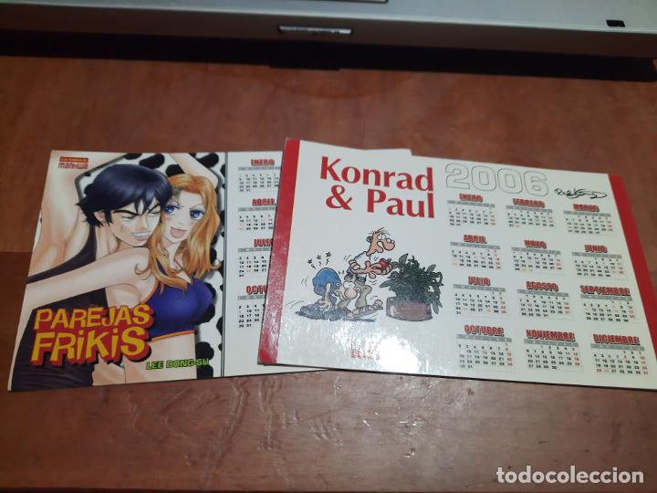Coleccionismo Calendarios: KONRAD & PAUL. PAREJAS FRIKIS. 2 TARJETAS PROMO CON CALENDARIO. TAMA&Ntilde;O POSTAL. BUEN ESTADO. DIFICIL