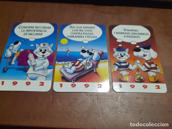 Coleccionismo Calendarios: 2 CALENDARIOS DE BAYER. VITAMINAS PERROS. 1992. DIBUJOS HUMOR. CALENDARIO. BUEN ESTADO. PROMO.