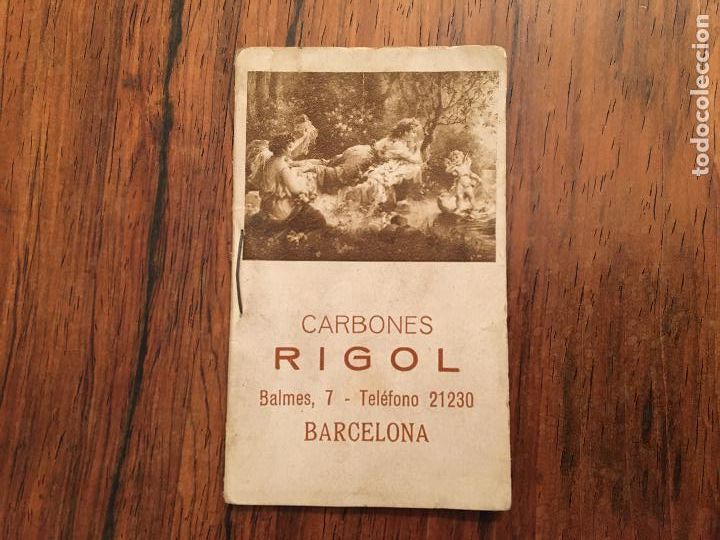 Coleccionismo Calendarios: ALMANAQUE CALENDARIO PUBLICIDAD CARBONES RIGOL BARCELONA 1935