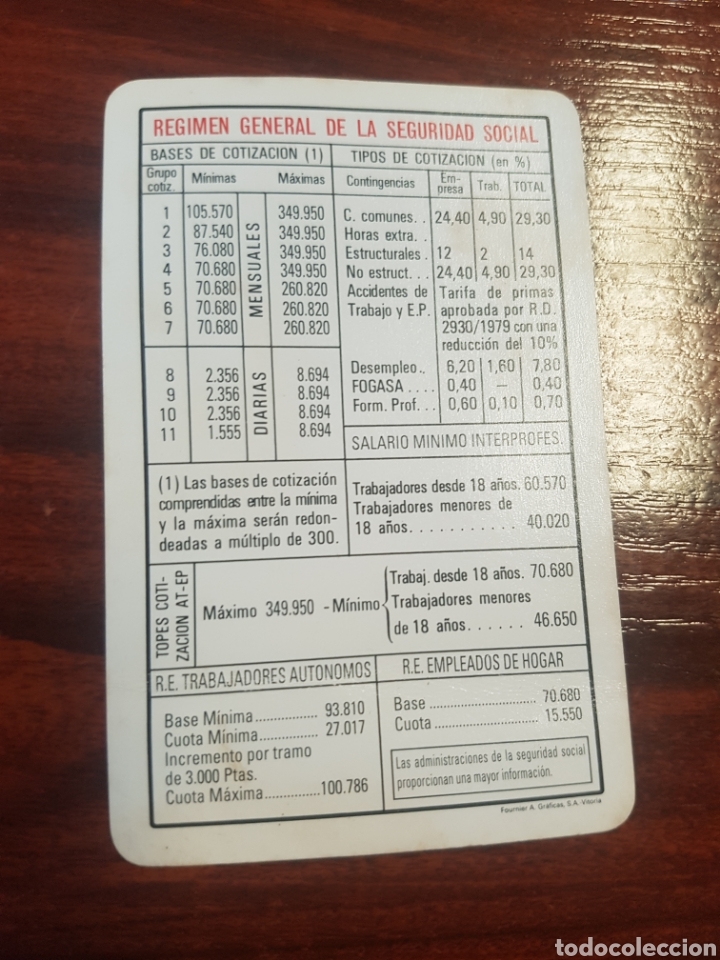Coleccionismo calendarios: CALENDARIO ALMANAQUE REGIMEN GENERAL DE LA SEGURIDAD SOCIAL 1994
