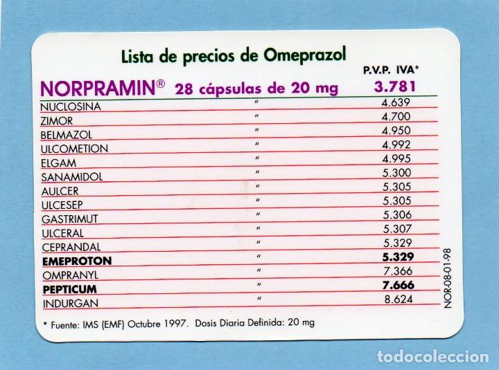 Coleccionismo calendarios: Calendario de Publicidad 1998 - NORPRAMIN - OMEPRAZOL