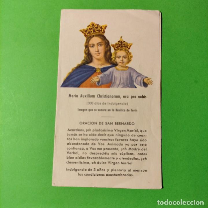 Coleccionismo Calendarios: CALENDARIO MARIA AUXILIUM 1959 . SANTORAL .ORACION DE SAN BERNARDO . VER FOTOS . DOBLE . B28