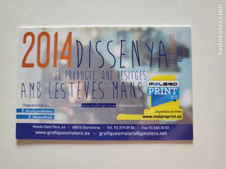 Sammeln von Kalendern: CALENDARIO DE BOLSILLO GR&Aacute;FICAS MOLERO TIENDA COPISTERIA