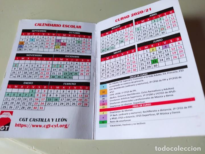 Coleccionismo calendarios: CALENDARIO ESCOLAR CGT DE 2020/21 - Foto 3