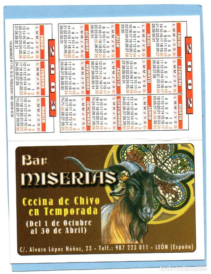 Coleccionismo Calendarios: Calendario de Publicidad 2002 - BAR MISERIAS (DIPTICO)