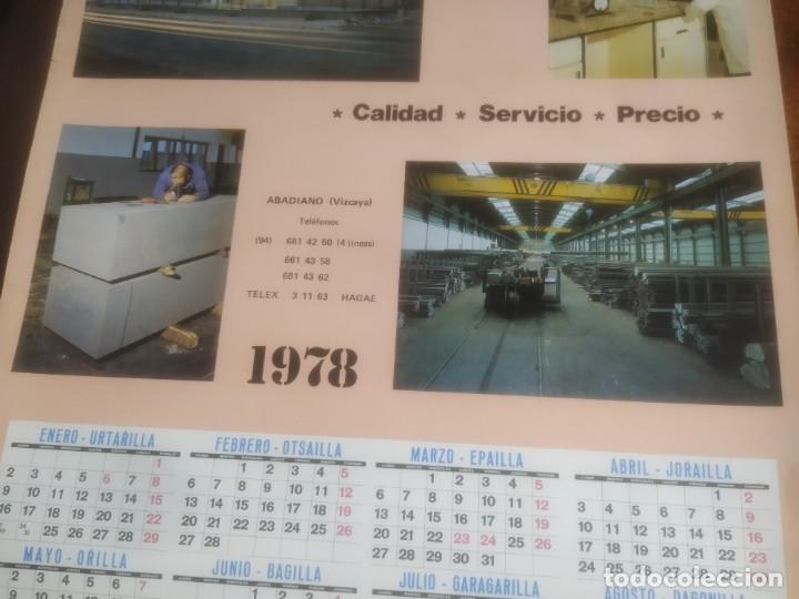 Coleccionismo Calendarios: Calendario pared, almanaque. Hierros y aceros Garay, 1978. Abadiano (Vizcaya). Medidas: 60 x 42