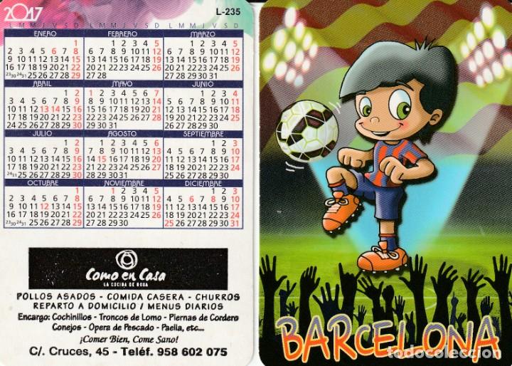 Coleccionismo Calendarios: ANTIGUO CALENDARIO DE BOLSILLO - A&Ntilde;O 2017 - LOTERIA NACIONAL - FUTBOL - F.C BARCELONA