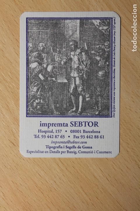 Coleccionismo calendarios: CALENDARIO DE BOLSILLO. TEMA DON QUIJOTE. CERVANTES. IMPREMTA SEBTOR. A&Ntilde;O 2006.