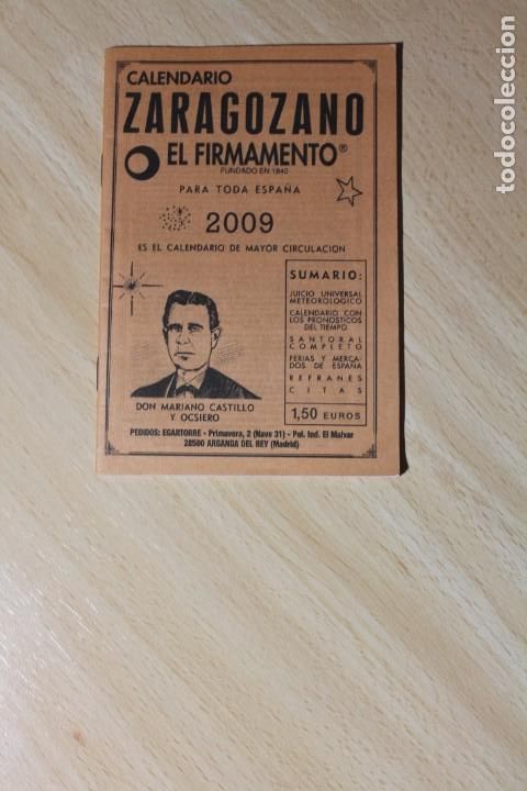 Coleccionismo Calendarios: CALENDARIO ZARAGOZANO. EL FIRMAMENTO. DON MARIANO CASTILLO Y OCSIERO. 10,4 x 15,4 cm. A&Ntilde;O 2009.