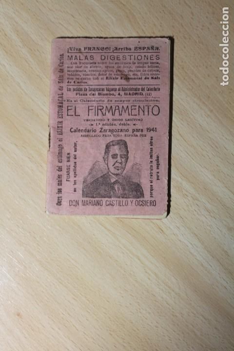 Collectables Calendars: CALENDARIO ZARAGOZANO. EL FIRMAMENTO. DON MARIANO CASTILLO Y OCSIERO. 9,1 x 13,5 cm. A&Ntilde;O 1941.