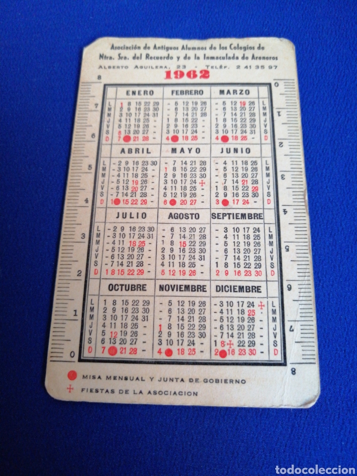 Coleccionismo calendarios: CALENDARIO POLI BB 1962 - Foto 2