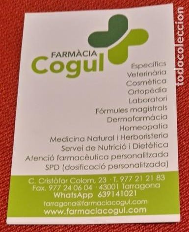 Collezionismo Calendari: calendario bolsillo - a&ntilde;o 2020 - farmacia cogul - tarragona - publicitario