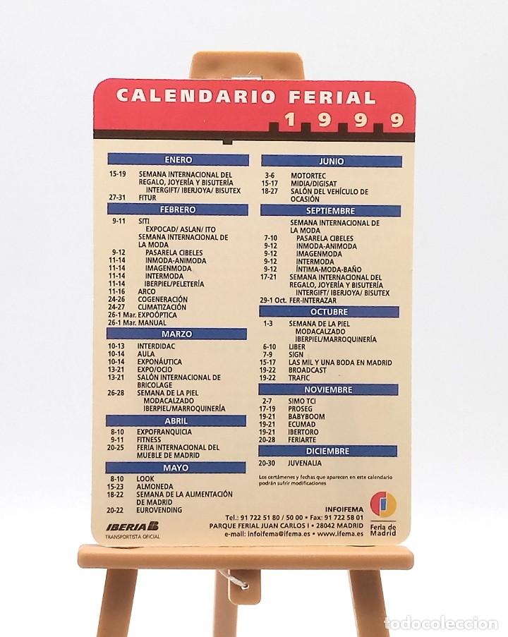 Coleccionismo calendarios: Calendario de bolsillo - 1999 - Calendario Ferial Ifema - Madrid