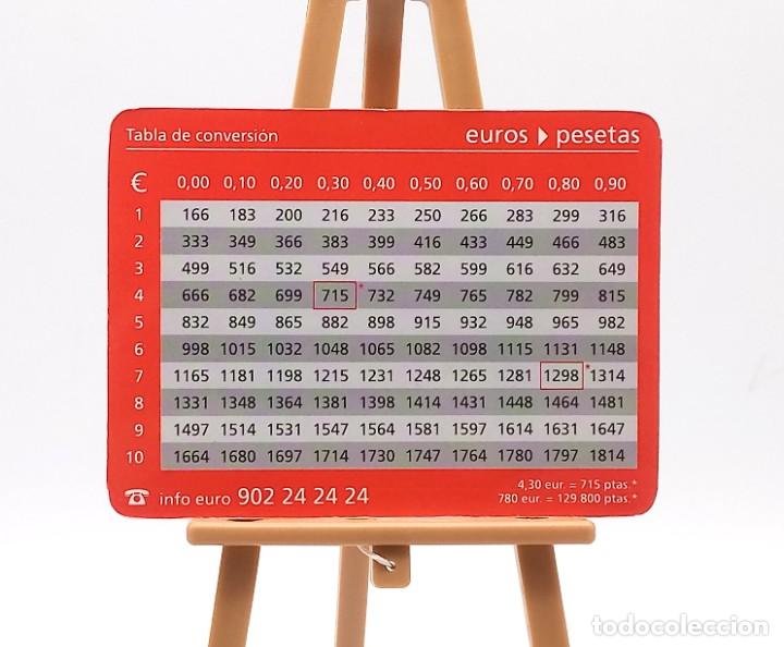 Colecionismo Calend&aacute;rios: Calendario de bolsillo - 2002 - Publicitario Banco Santander Central Hispano - Tabla de conversi&oacute;n