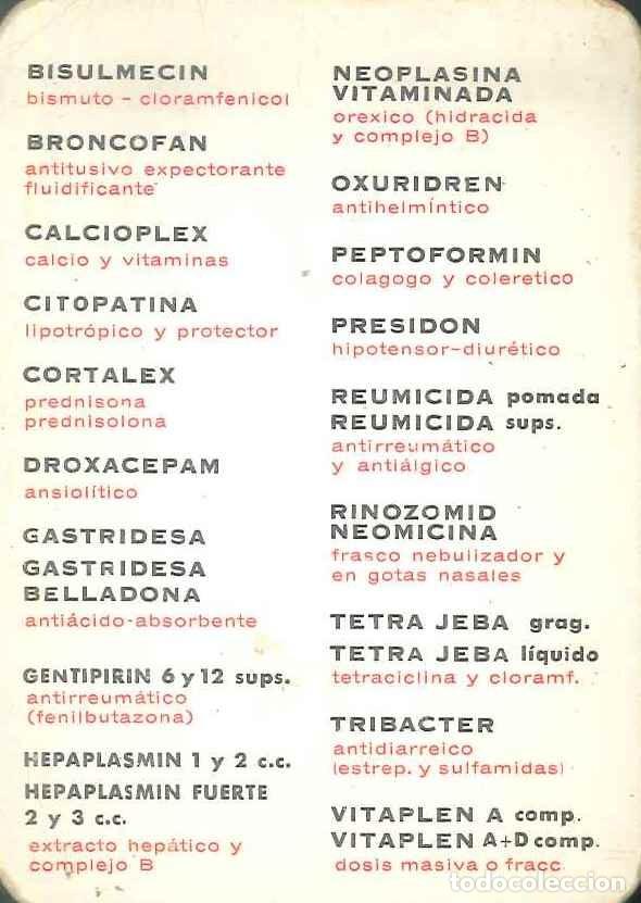 Colecionismo Calend&aacute;rios: CALENDARIO PUBLICIDAD FARMACIA - LABORATORIOS JEBA S.L. (BARCELONA) - A&Ntilde;O 1969