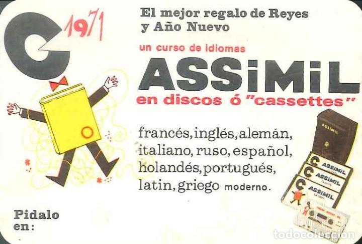Colecionismo Calend&aacute;rios: CALENDARIO PUBLICIDAD CURSO IDIOMAS ASSIMIL - A&Ntilde;O 1971