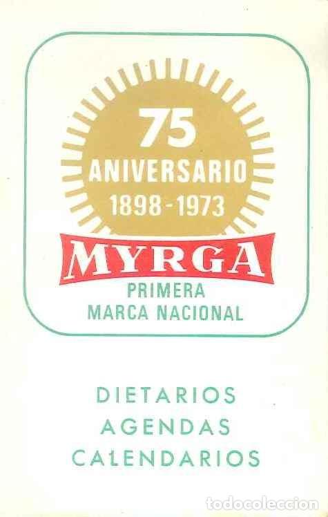 Colecionismo Calend&aacute;rios: CALENDARIO PUBLICIDAD MYRGA - A&Ntilde;O 1973
